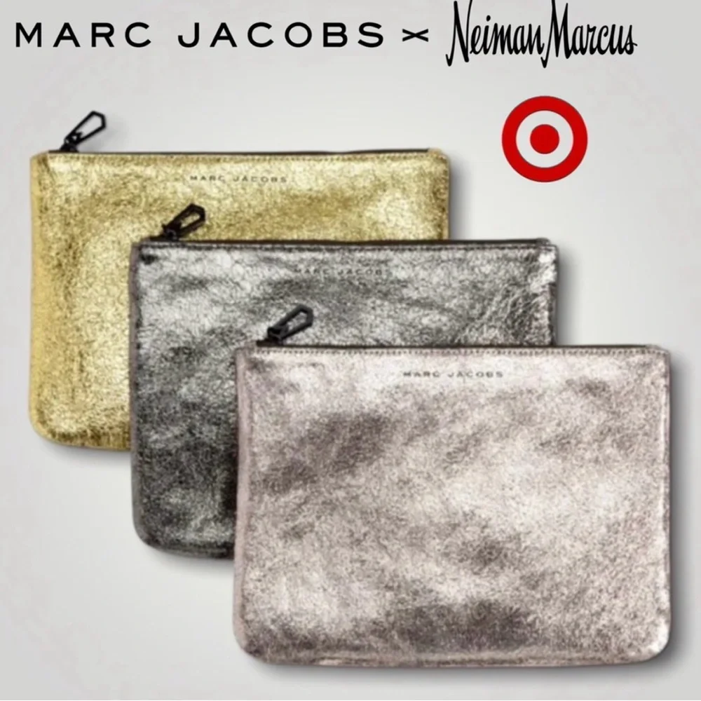 NEW Marc Jacobs for Target Silver Metallic Bag Pouch Wristlet Clutch Wallet - Picture 1 of 3